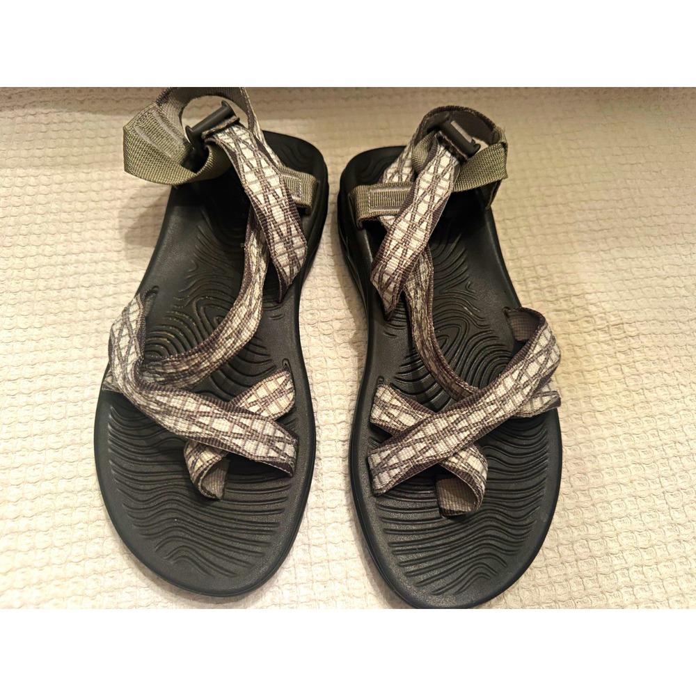Chaco Women's Strappy Sandals Black/Gray Buckle Geometric US 8 EU 39 J106652
